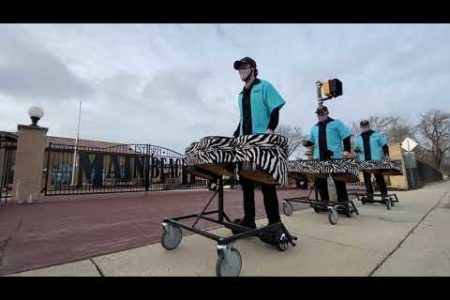 Virtual drumline performance video example: Crystal Lake Strikers, Quadzoom Signed Sealed Delivered.